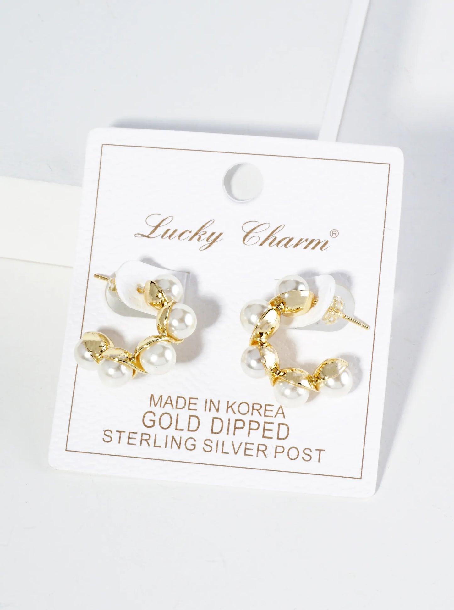 18K Gold Dipped 20mm Pearl Beaded Hoop Earrings