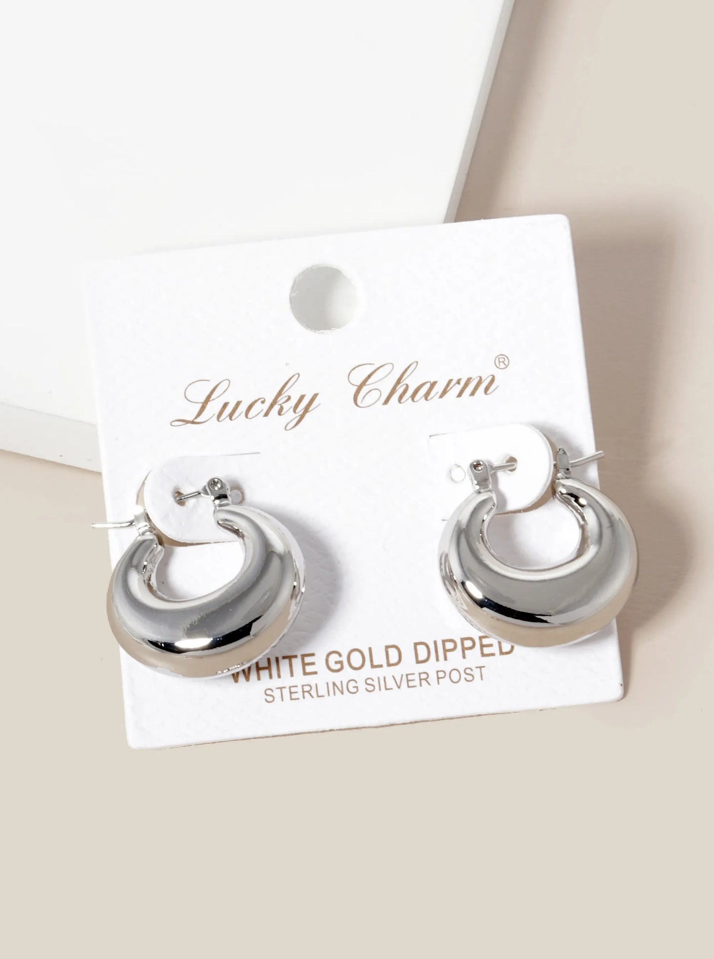 18K Gold Dipped 20mm Puffy Hoop Earrings