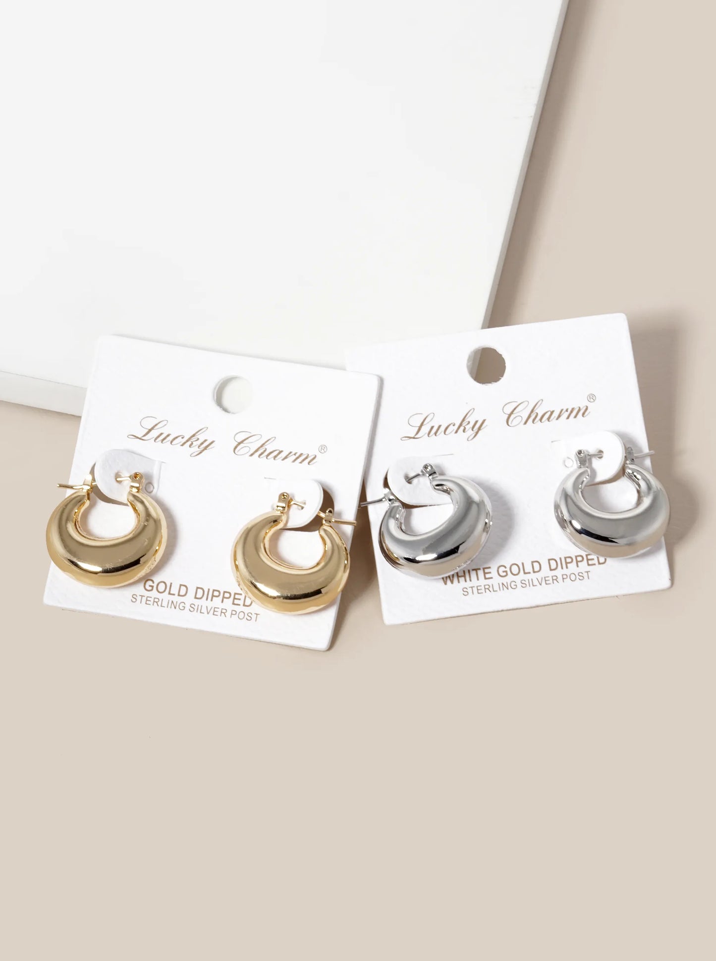 18K Gold Dipped 20mm Puffy Hoop Earrings