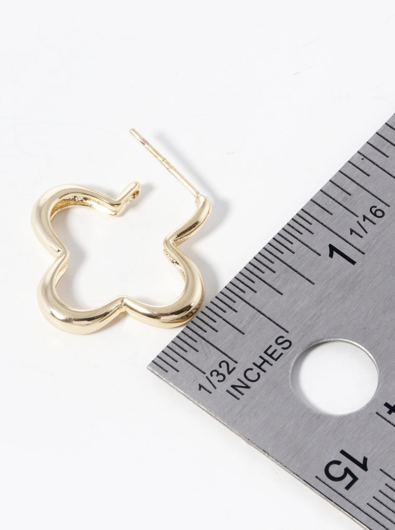 18K Gold Dipped 20mm Quatrefoil Open Hoop Earrings