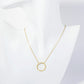 18K Gold Dipped 20mm Wire Circle Pendant Necklace