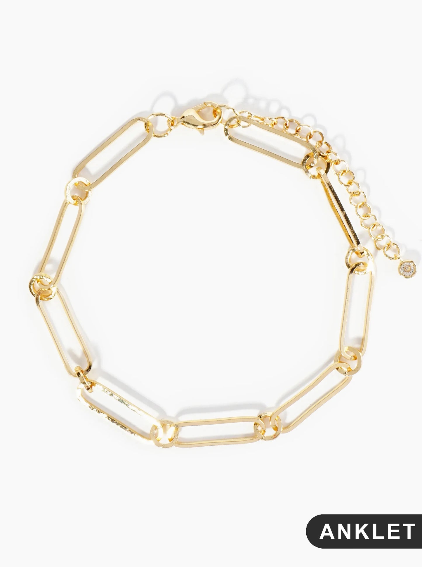 18K Gold Dipped 21mm Link Chain Brass Anklet