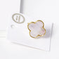 18K Gold Dipped 22mm Semi-Precious Quatrefoil Adjustable Ring
