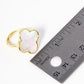 18K Gold Dipped 22mm Semi-Precious Quatrefoil Adjustable Ring