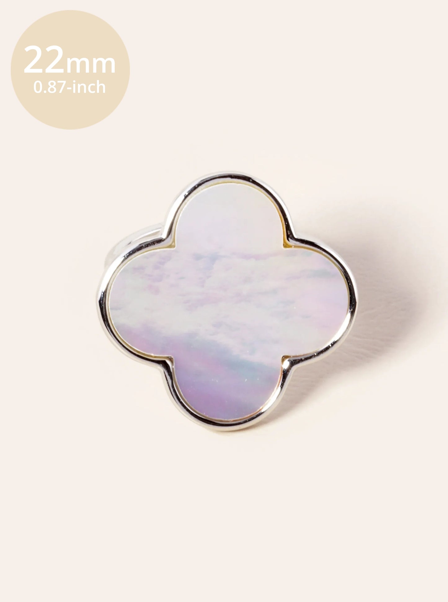 18K Gold Dipped 22mm Semi-Precious Quatrefoil Adjustable Ring
