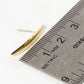 18K Gold Dipped 22mm Tapered Brass Marquise Bar Sterling Silver Post Stud Earrings