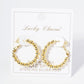 18K Gold Dipped 25mm Brass Ball Beaded Hoop Earrings With Latch Back Closure