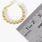 18K Gold Dipped 25mm Brass Ball Beaded Hoop Earrings With Latch Back Closure