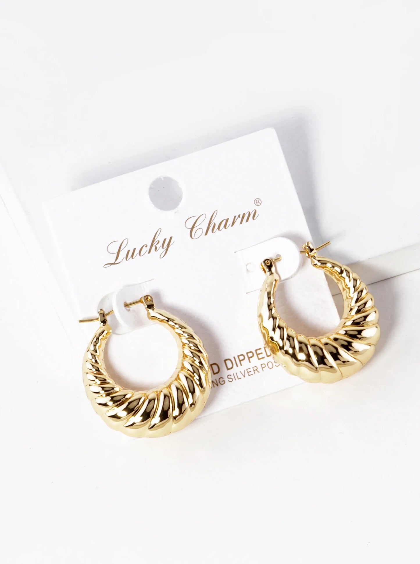 18K Gold Dipped 25mm Croissant Hoop Earrings