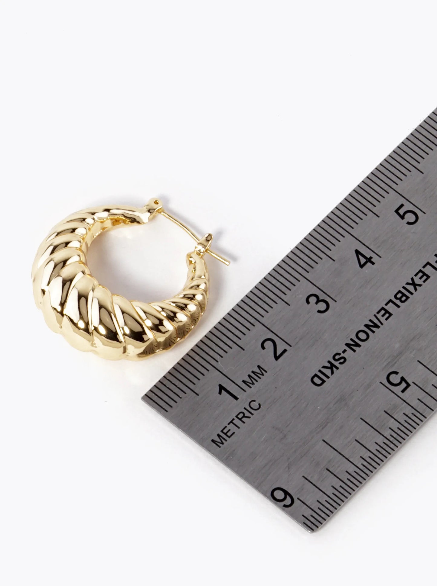 18K Gold Dipped 25mm Croissant Hoop Earrings