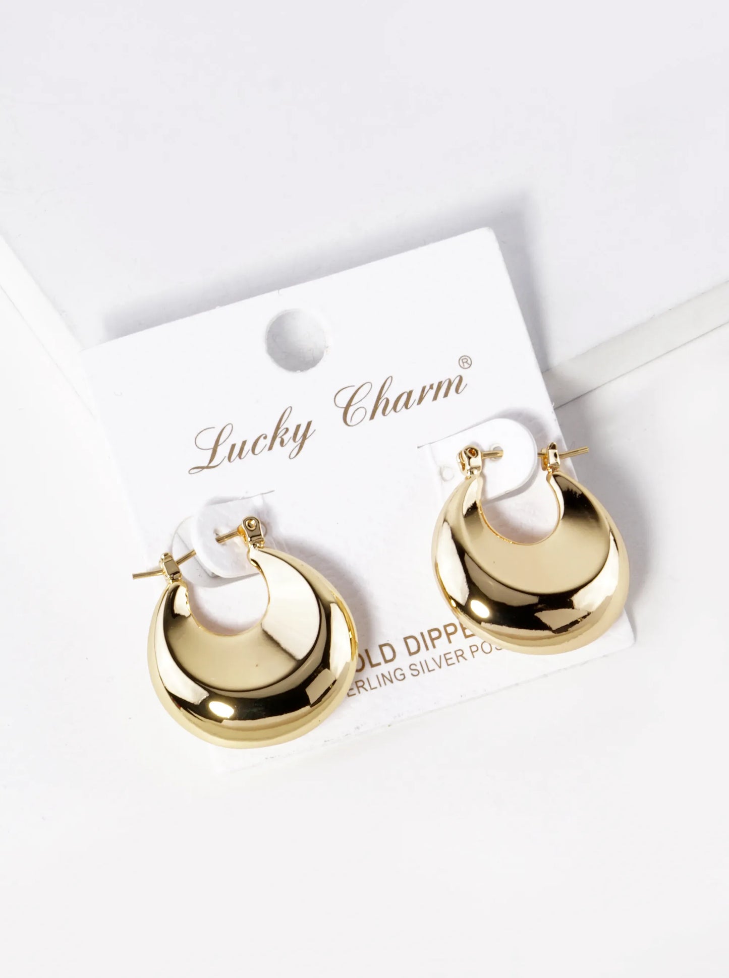 18K Gold Dipped 25mm Hollow Puffy Hoop Earrings