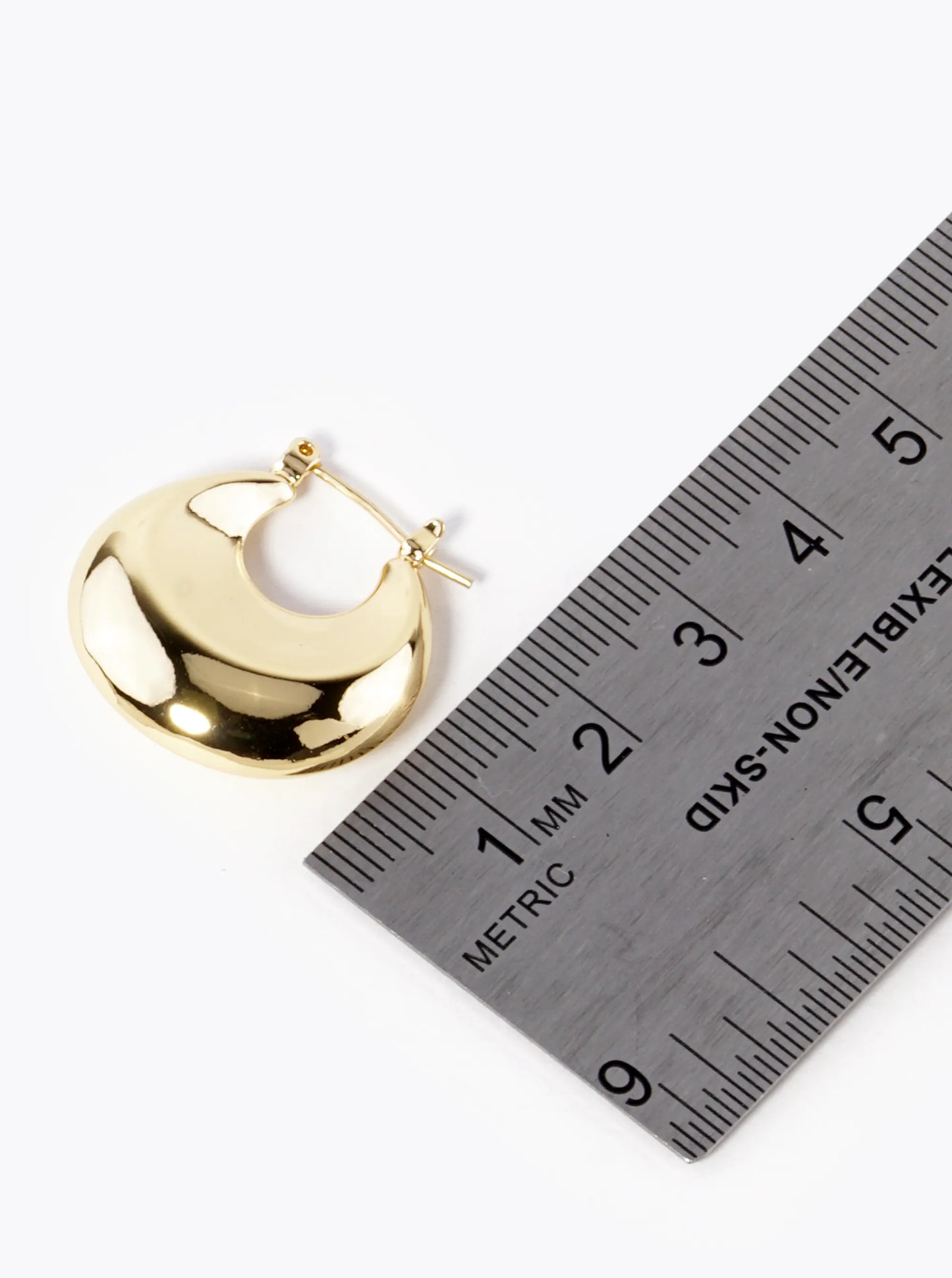 18K Gold Dipped 25mm Hollow Puffy Hoop Earrings