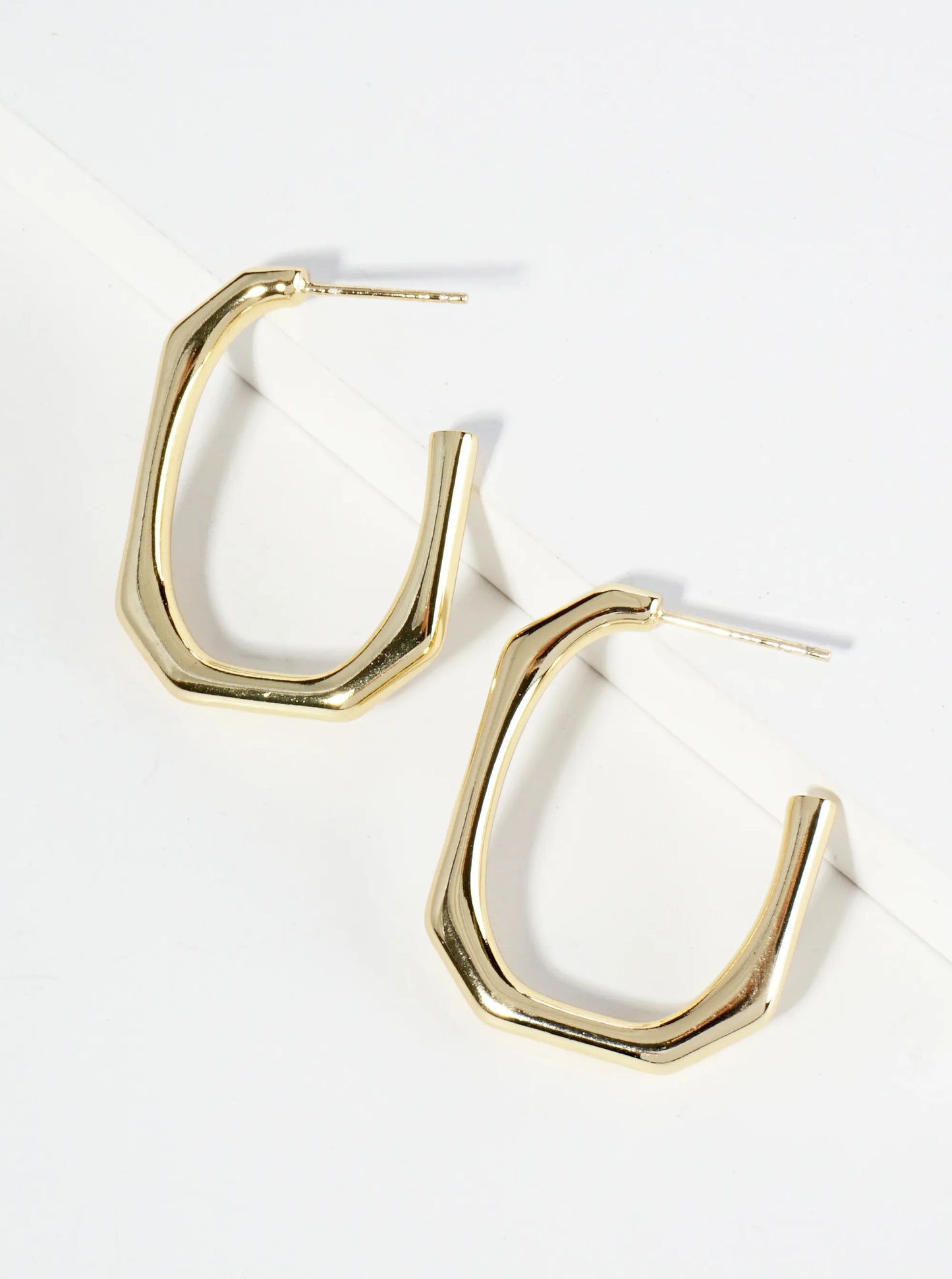18K Gold Dipped 25mm Octagon Hoop Earrings