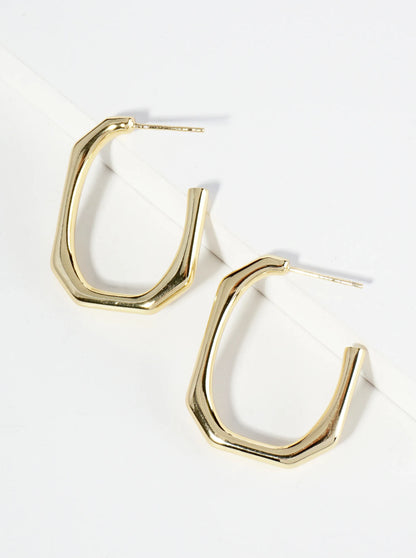 18K Gold Dipped 25mm Octagon Hoop Earrings