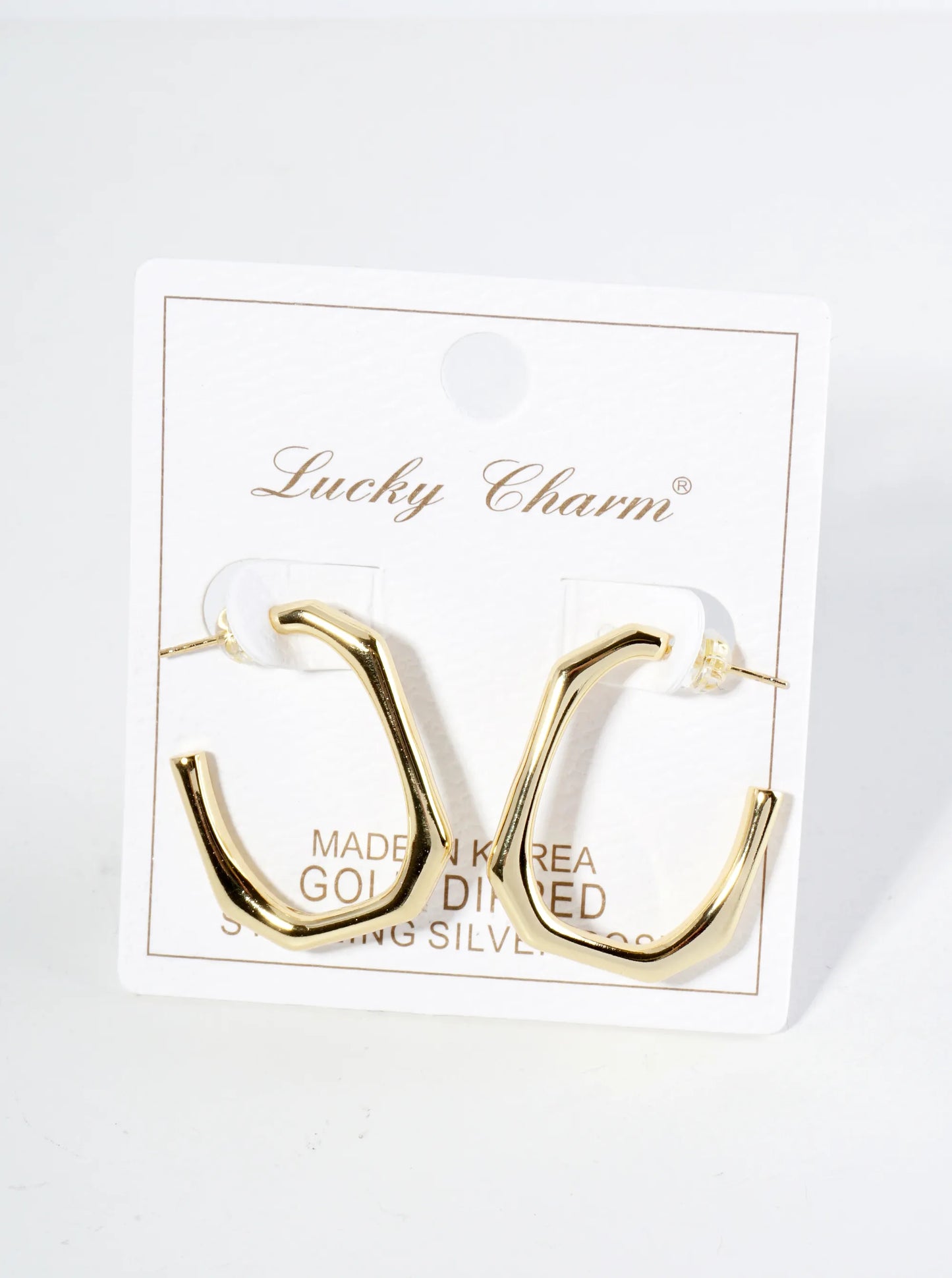 18K Gold Dipped 25mm Octagon Hoop Earrings