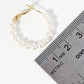 18K Gold Dipped 25mm Pearl Beaded Hoop Earrings With Latch Back Closure