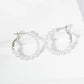 18K Gold Dipped 25mm Pearl Beaded Hoop Earrings With Latch Back Closure