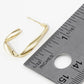 18K Gold Dipped 25mm Twist Rectangle Hoop Earrings