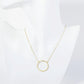 18K Gold Dipped 25mm Wire Circle Pendant Necklace