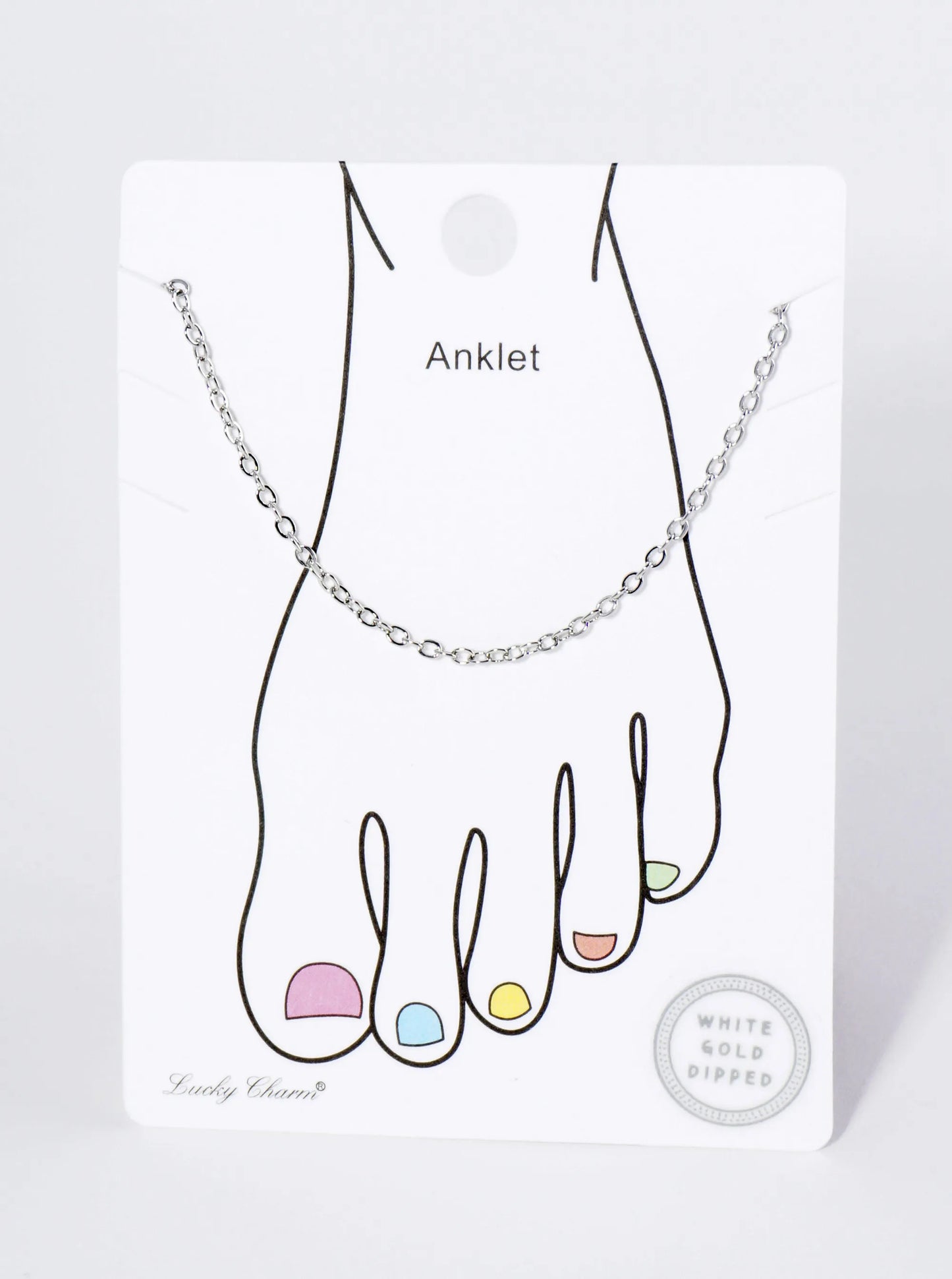 18K Gold Dipped 2mm Classic Brass Chain Anklet