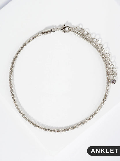 18K Gold Dipped 2mm Unique Brass Chain Anklet