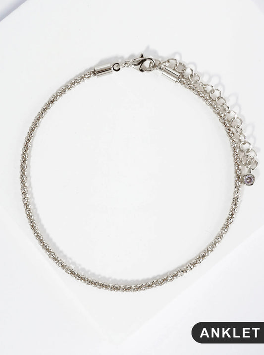 18K Gold Dipped 2mm Unique Brass Chain Anklet