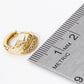 18K Gold Dipped 3 Line Cubic Zirconia 12mm Huggie Hoop Earrings