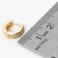 18K Gold Dipped 3 Line Micro Pave Set Cubic Zirconia 10mm Huggie Hoop Earrings
