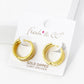 18K Gold Dipped 3 Line Micro Pave Set Cubic Zirconia 17mm Hoop Earrings