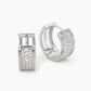 18K Gold Dipped 3 Line Micro Pave Set Cubic Zirconia 17mm Hoop Earrings