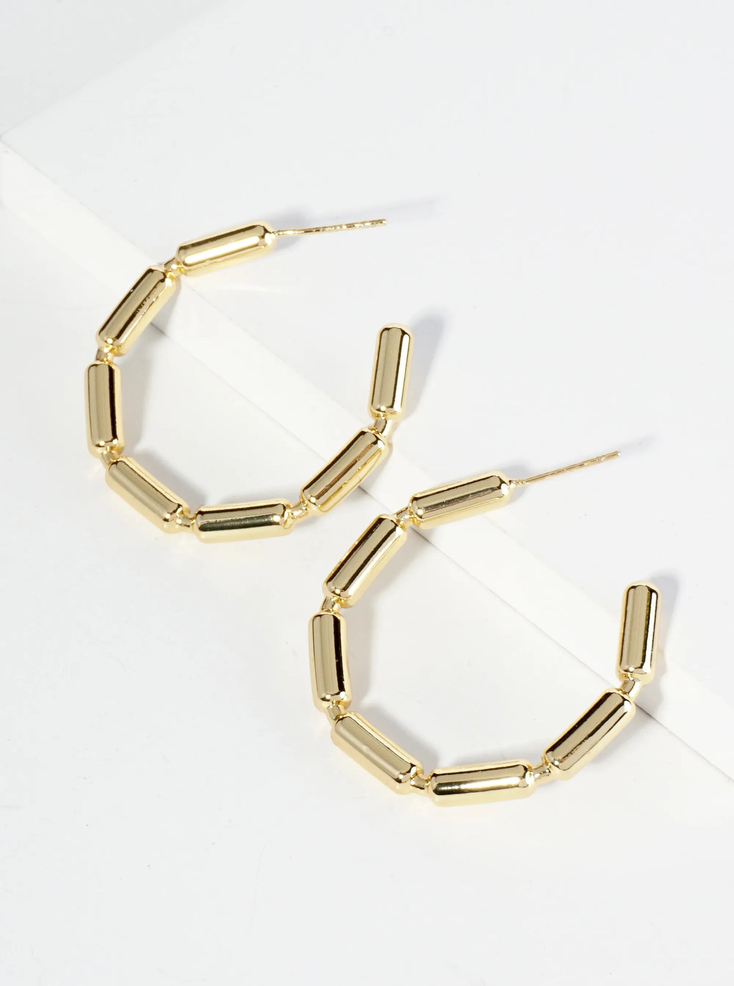18K Gold Dipped 30mm Chain Hoop Earrings
