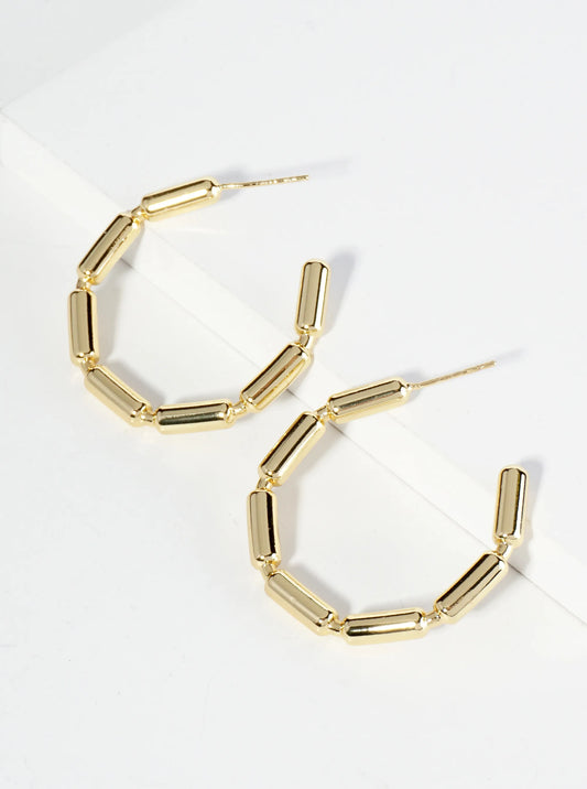 18K Gold Dipped 30mm Chain Hoop Earrings