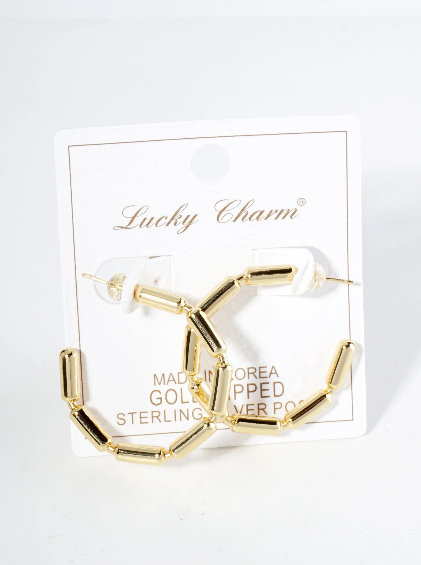 18K Gold Dipped 30mm Chain Hoop Earrings