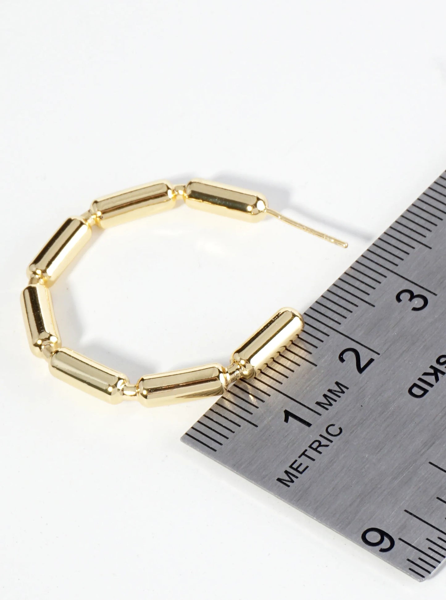 18K Gold Dipped 30mm Chain Hoop Earrings