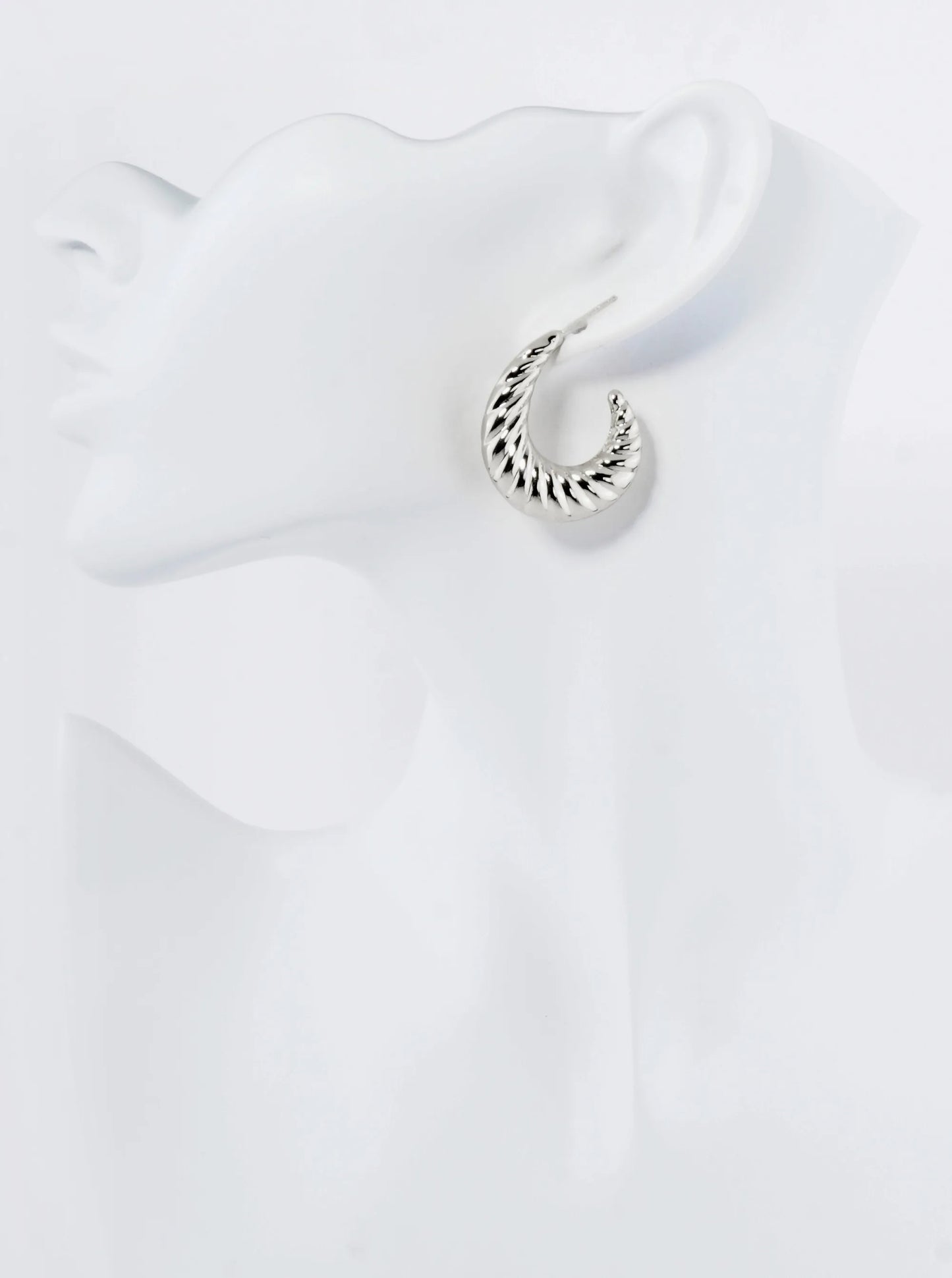 18K Gold Dipped 30mm Hollow Croissant Hoop Earrings