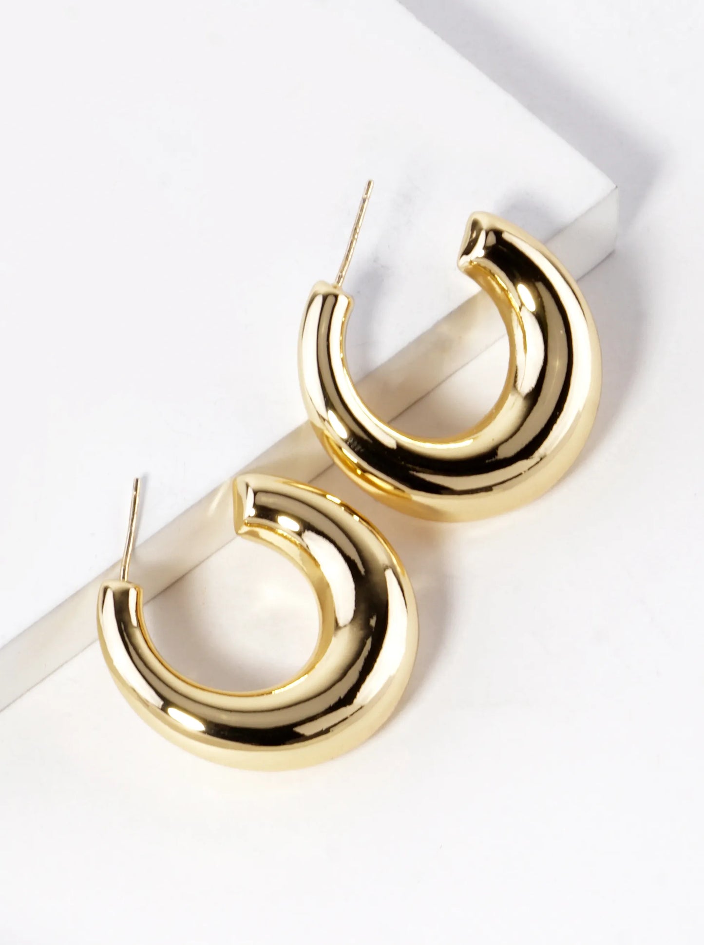 18K Gold Dipped 30mm Hollow Open Hoop Earrings