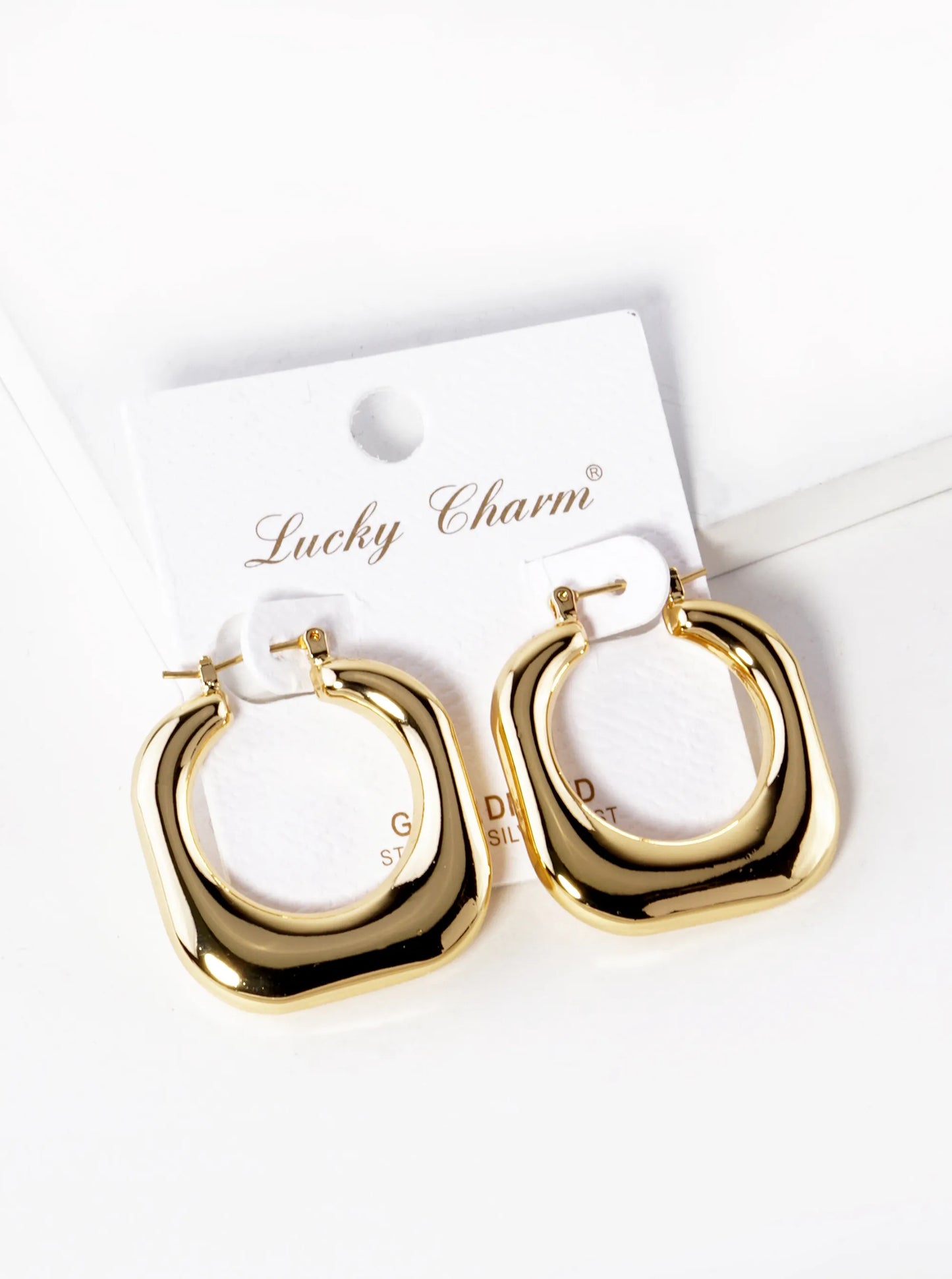 18K Gold Dipped 30mm Hollow Square Hoop Earrings