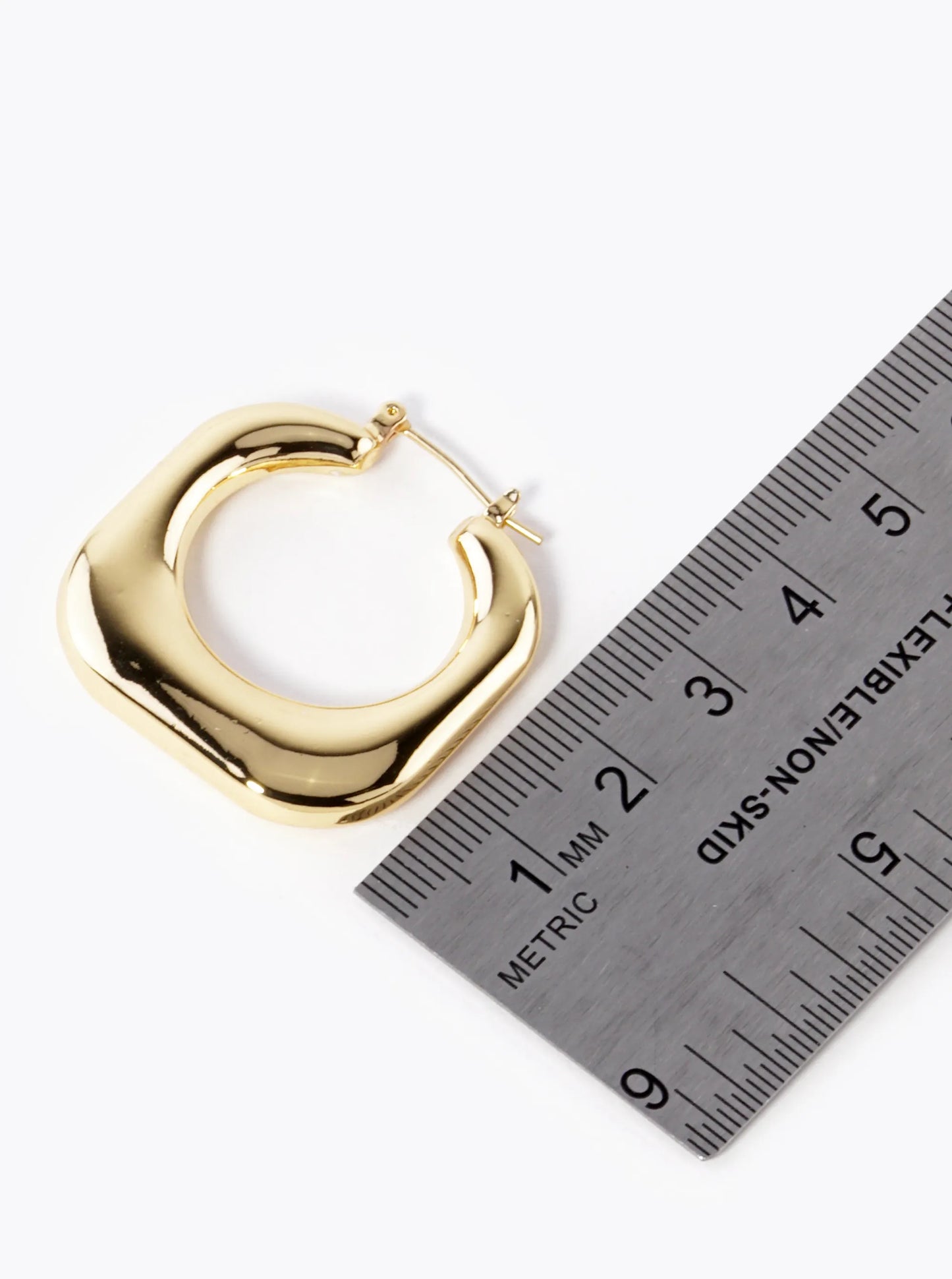 18K Gold Dipped 30mm Hollow Square Hoop Earrings