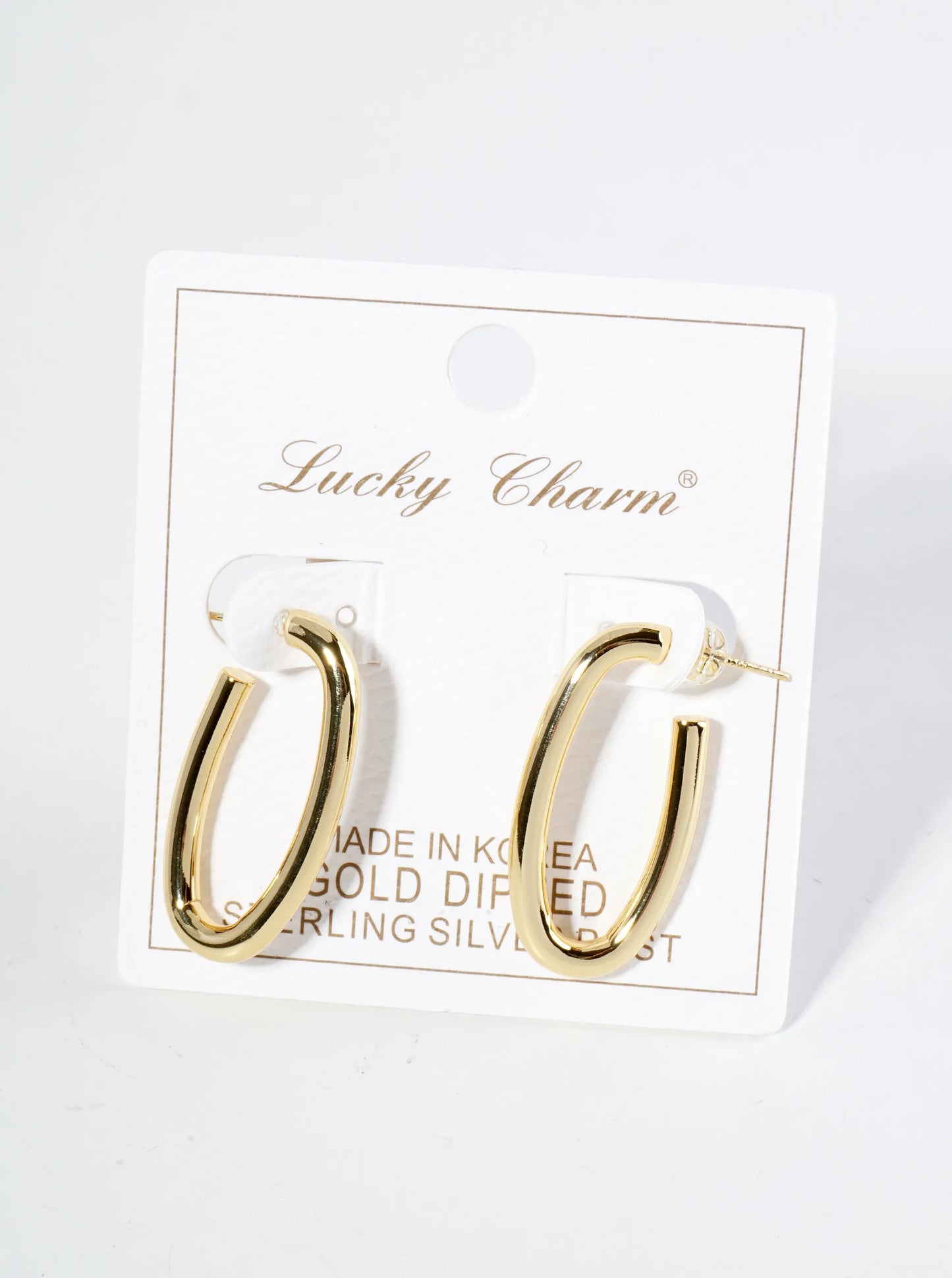18K Gold Dipped 30mm Oval Hoop Earrings