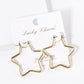 18K Gold Dipped 30mm Star Hoop Earrings