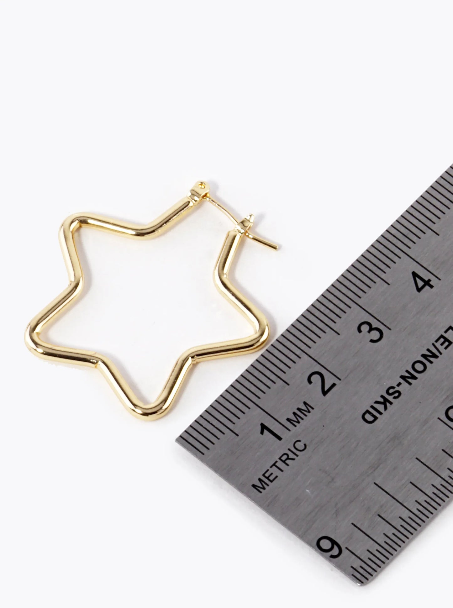 18K Gold Dipped 30mm Star Hoop Earrings