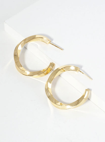 18K Gold Dipped 30mm Twisted Hoop Earrings