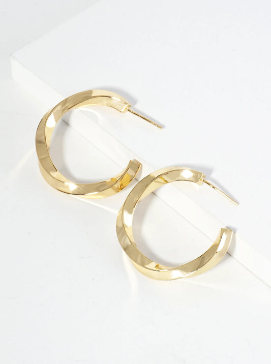 18K Gold Dipped 30mm Twisted Hoop Earrings