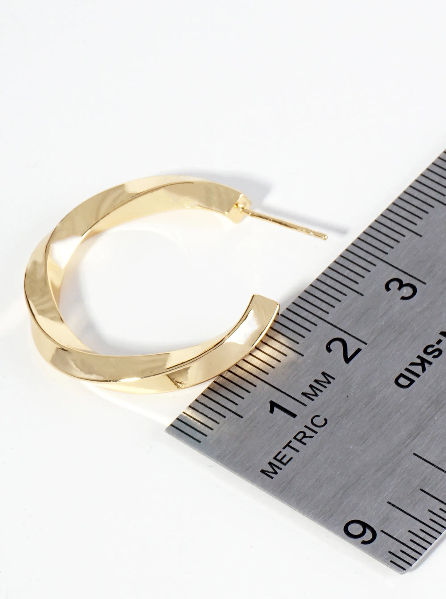 18K Gold Dipped 30mm Twisted Hoop Earrings