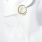 18K Gold Dipped 35mm Brass Ball Beaded Hoop Earrings With Latch Back Closure