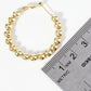 18K Gold Dipped 35mm Brass Ball Beaded Hoop Earrings With Latch Back Closure