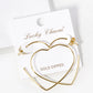 18K Gold Dipped 35mm Heart Shape Lightweight Open Hoop Earrings