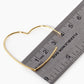 18K Gold Dipped 35mm Heart Shape Lightweight Open Hoop Earrings