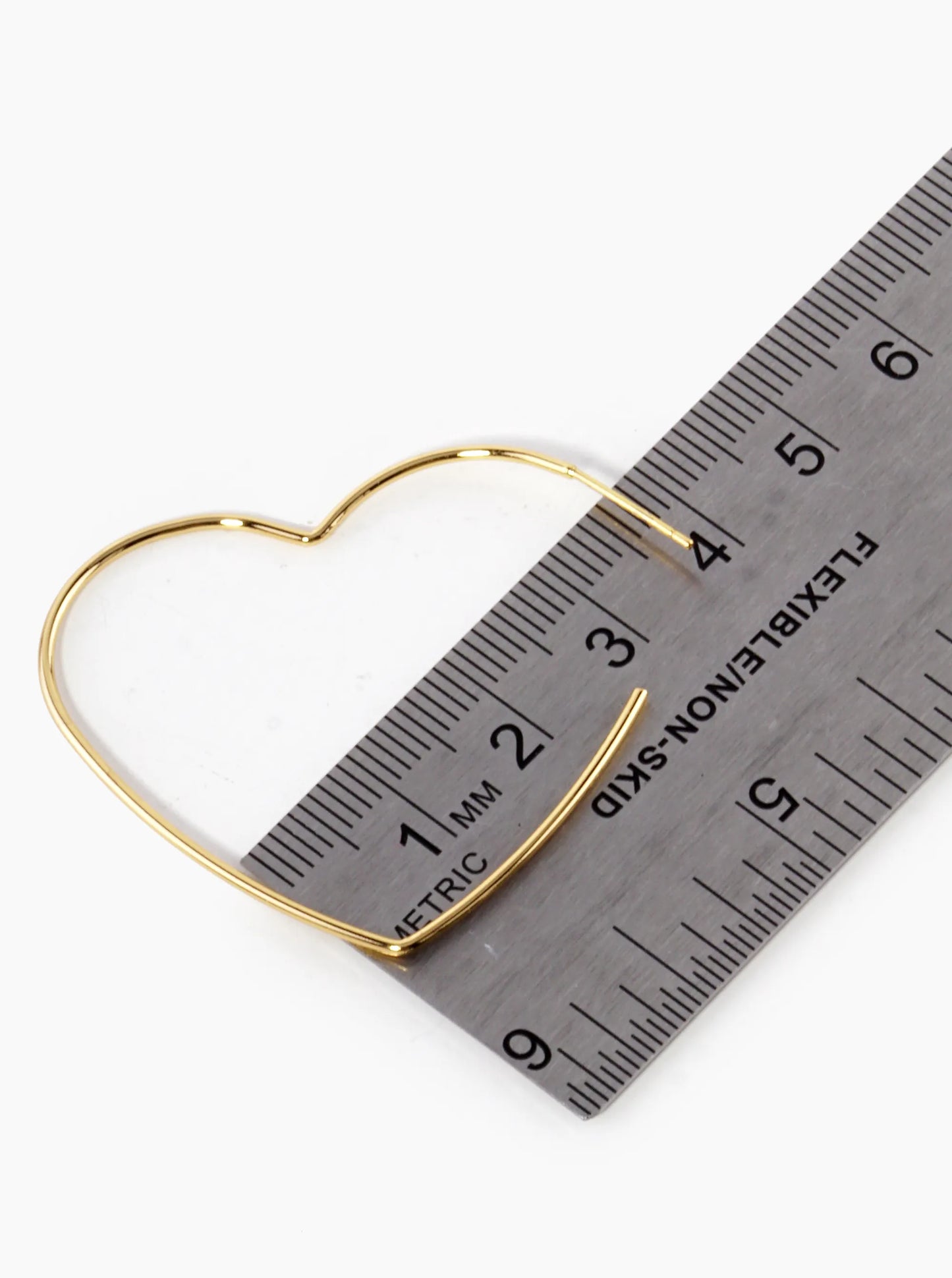 18K Gold Dipped 35mm Heart Shape Lightweight Open Hoop Earrings