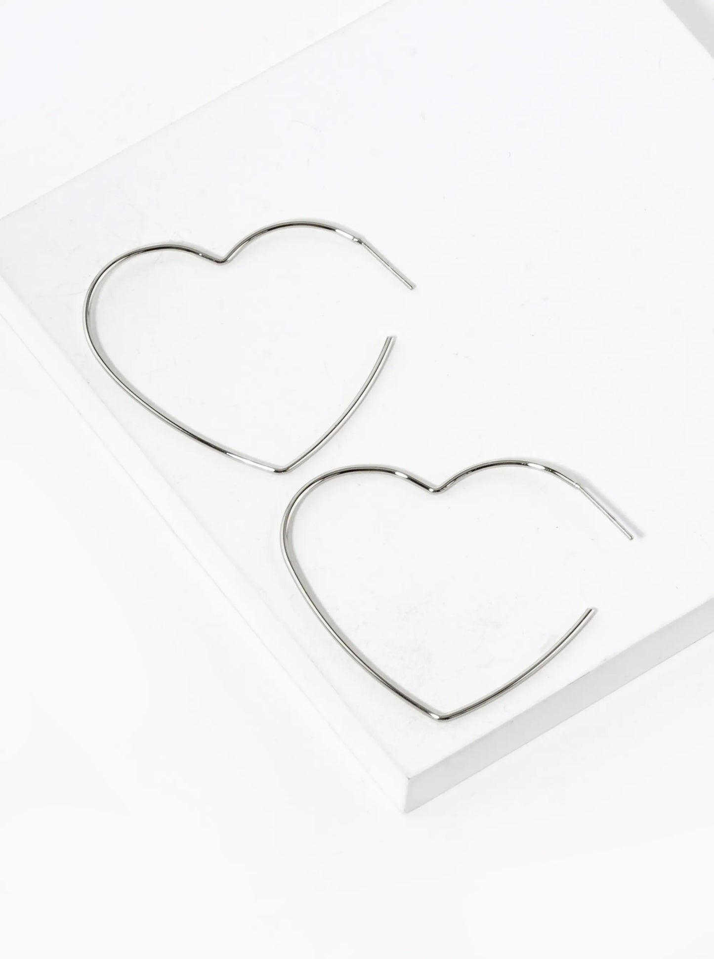 18K Gold Dipped 35mm Heart Shape Lightweight Open Hoop Earrings